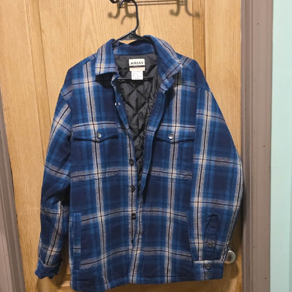 Ariat Men's Blue Plaid Shirt Jacket